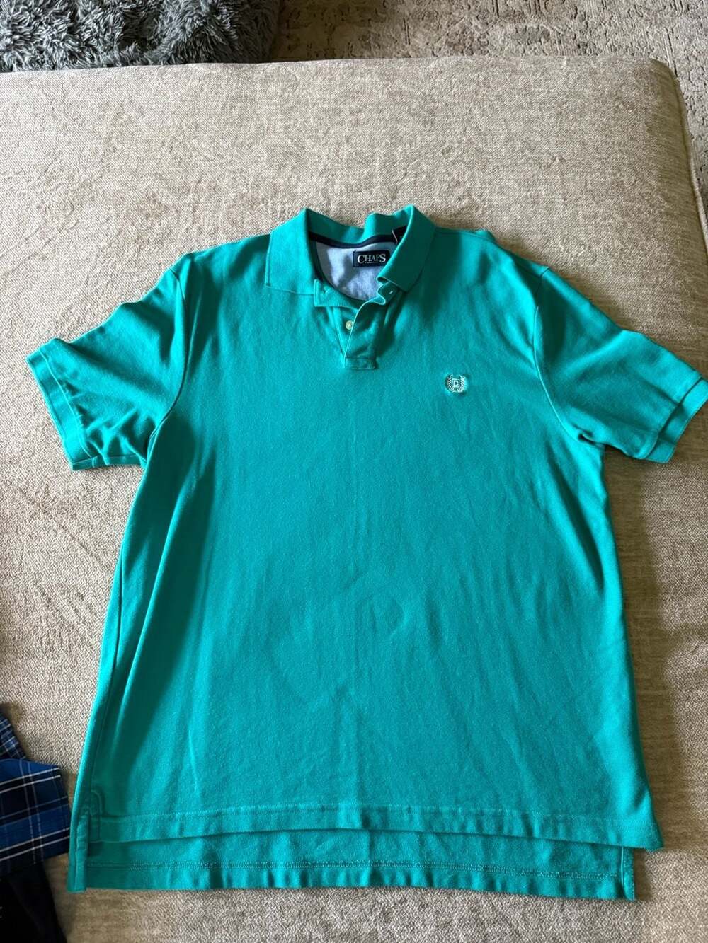 Chaps Polo Shirt Size XL Teal Green Short Sleeve Cotton